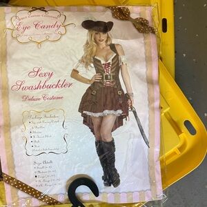 Eye Candy Pirate Costume in Brown and White